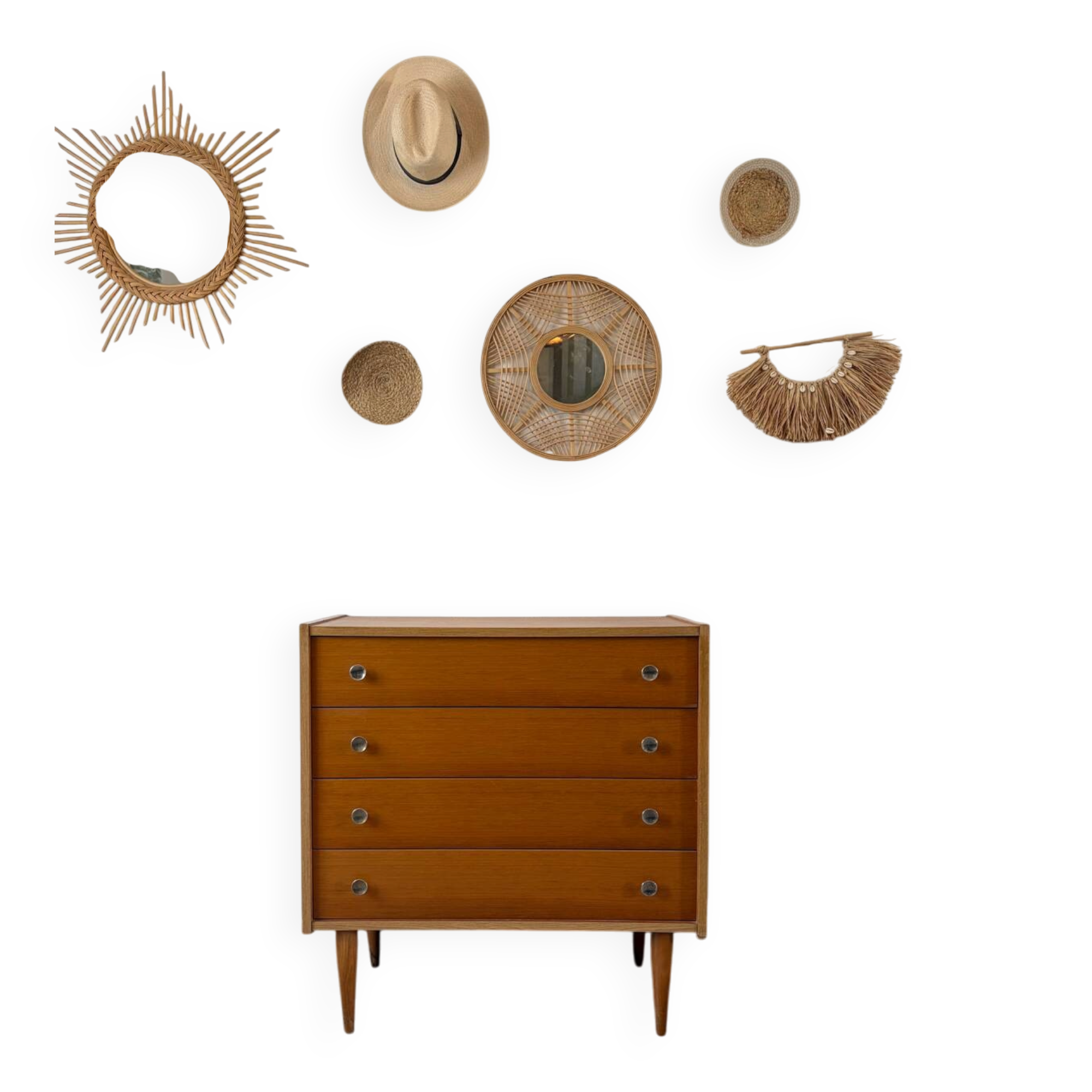 Vintage oak commode from the 1960s.