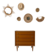 Vintage oak commode from the 1960s.