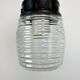 Industrial Bakelite Pendant Light with Ribbed Glass, 1970s