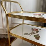 Golden trolley on wheels