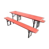 Brewery table + 2 benches