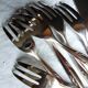 Silver-plated cake service / 12 forks and silver cake server