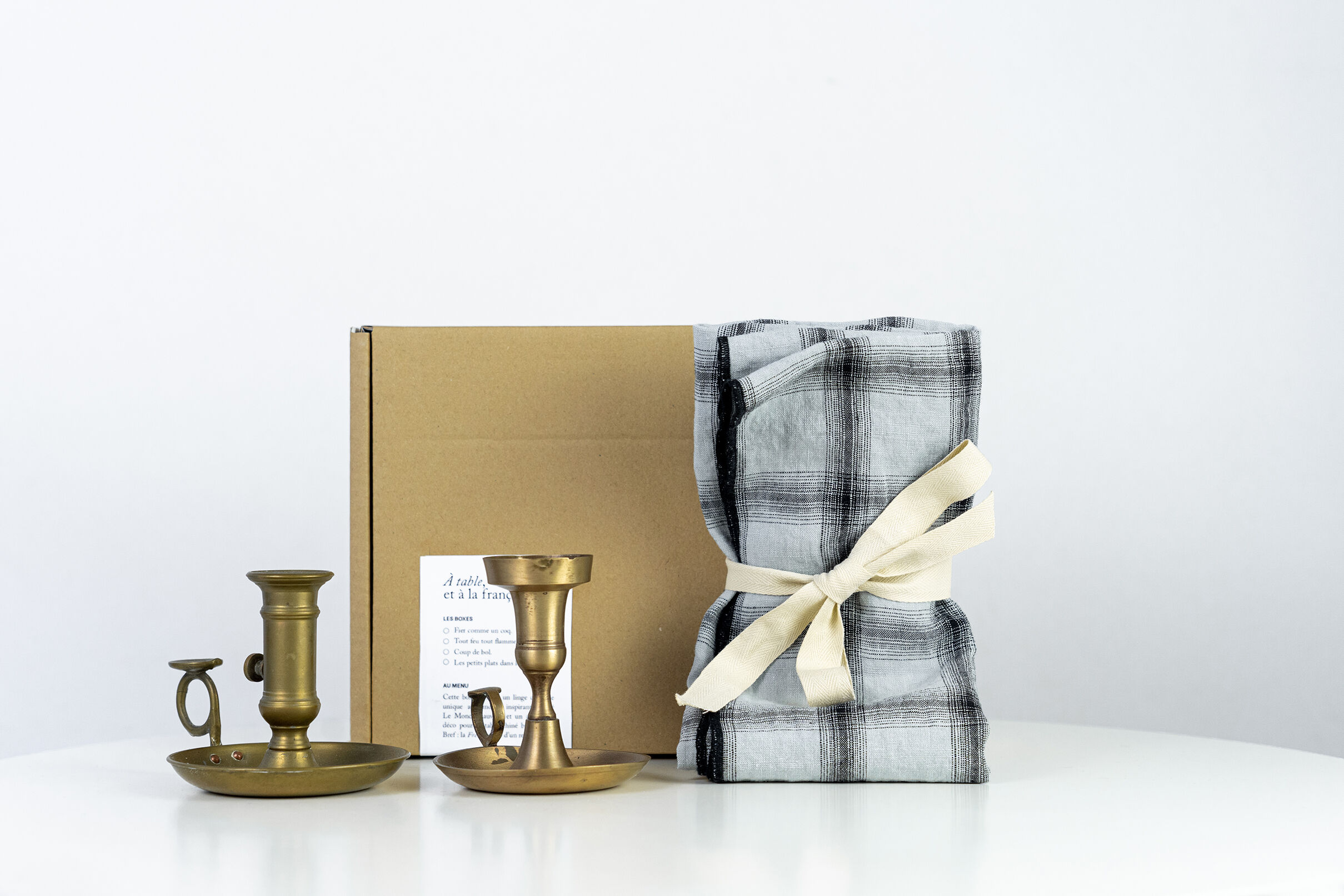 2 candle holders and 2 tea towels — All fire all flame #59