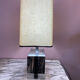 Metal lamp, black plexiglass and its original shade.