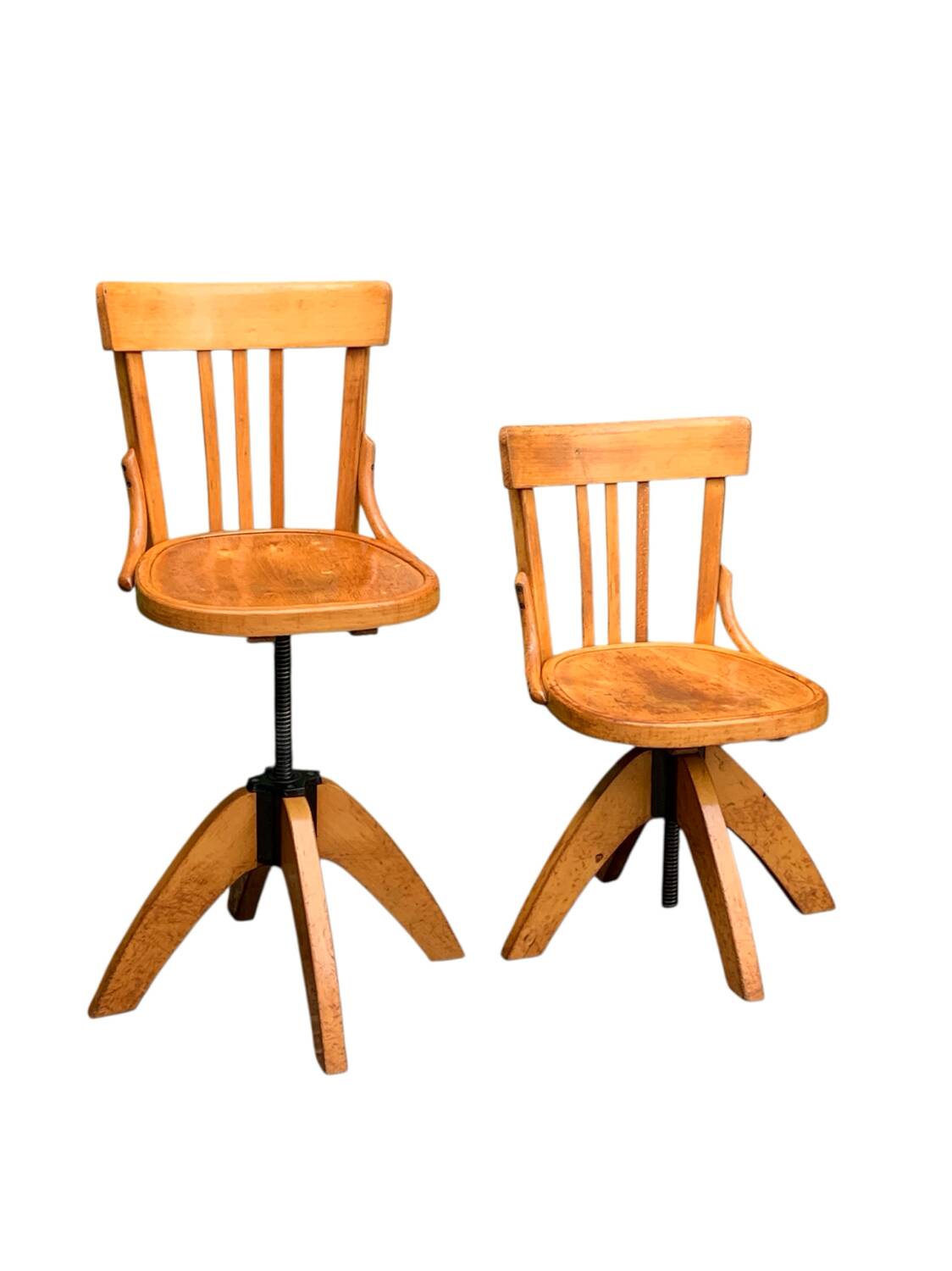 Pair of Baumann rotating screw chairs 1960