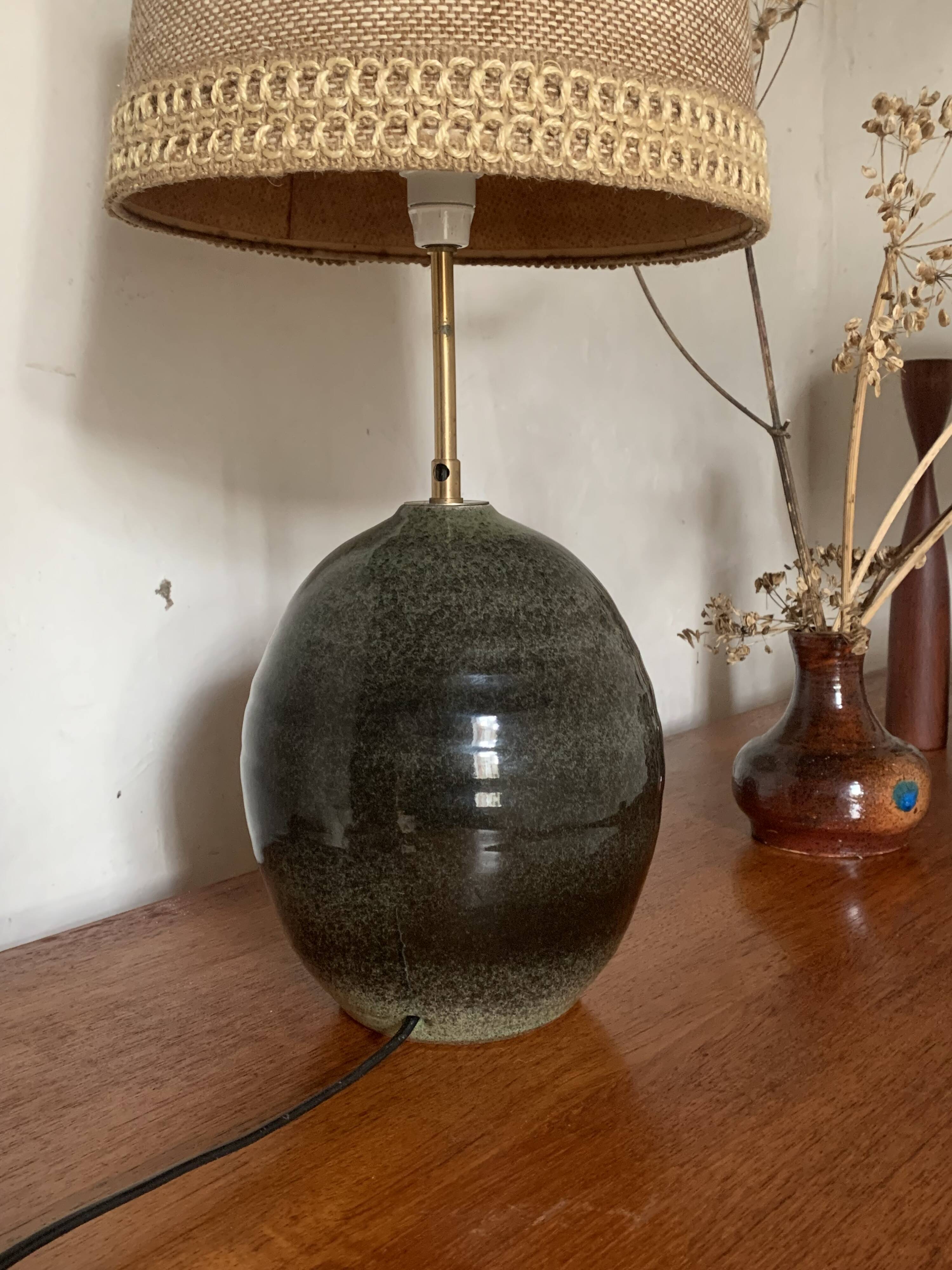 Vintage ceramic table lamp signed