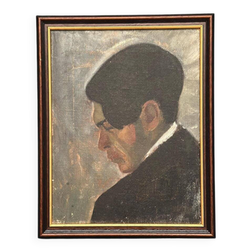 Mid Century Swedish Oil on Panel – “Weight of Thoughts"– Vintage & Framed