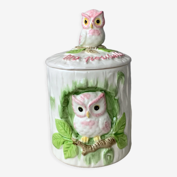 Owl pot slip - zoomorphic ceramic