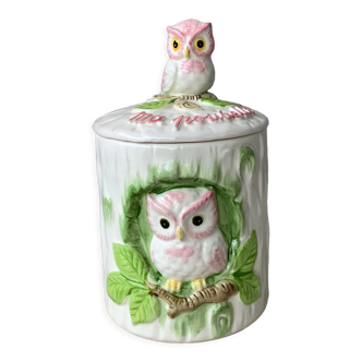 Pot chouette hibou en barbotine - céramique zoomorphe