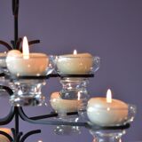 Skandinavien design twelve lights chandelier 1960's metal glass