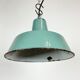 Industrial petrol enamel pendant lamp, 1960s