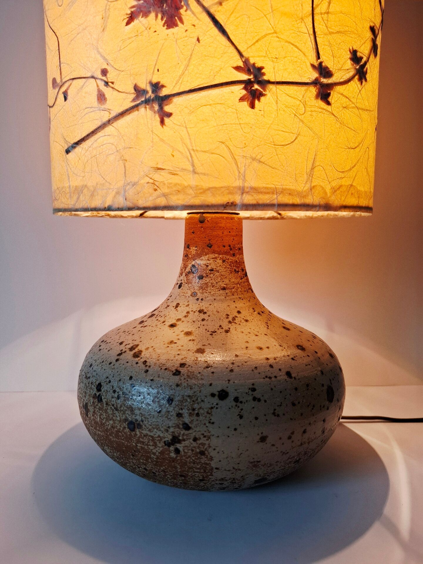 Vintage pyrite stone lamp