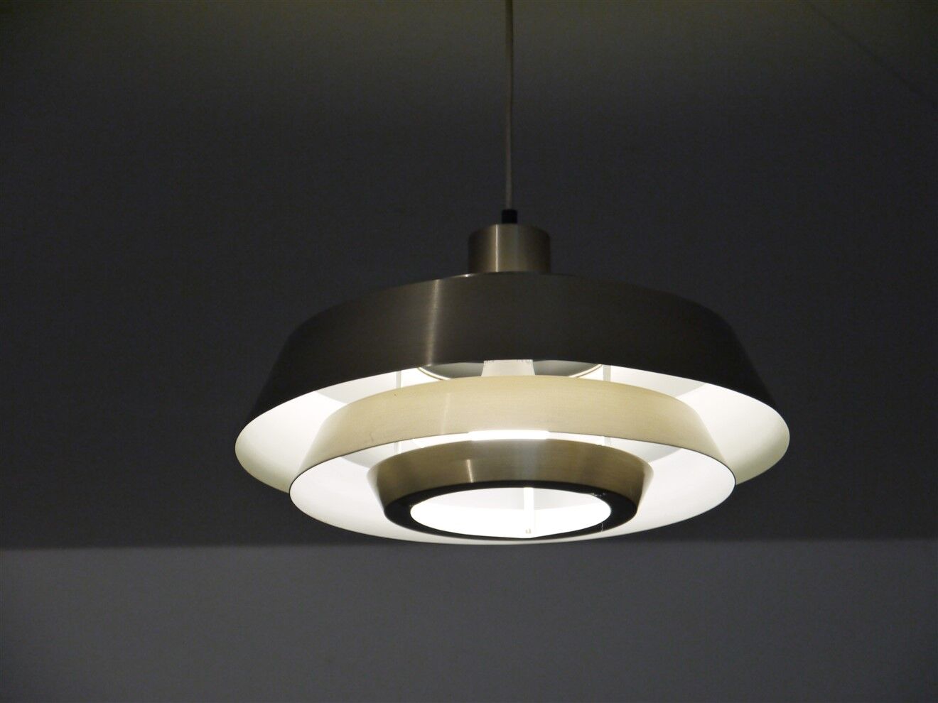 Danish vintage metal pendant lamp 1960