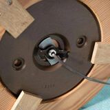 Vintage Swedish wooden floor lamp with pleated shade from the 1960s.