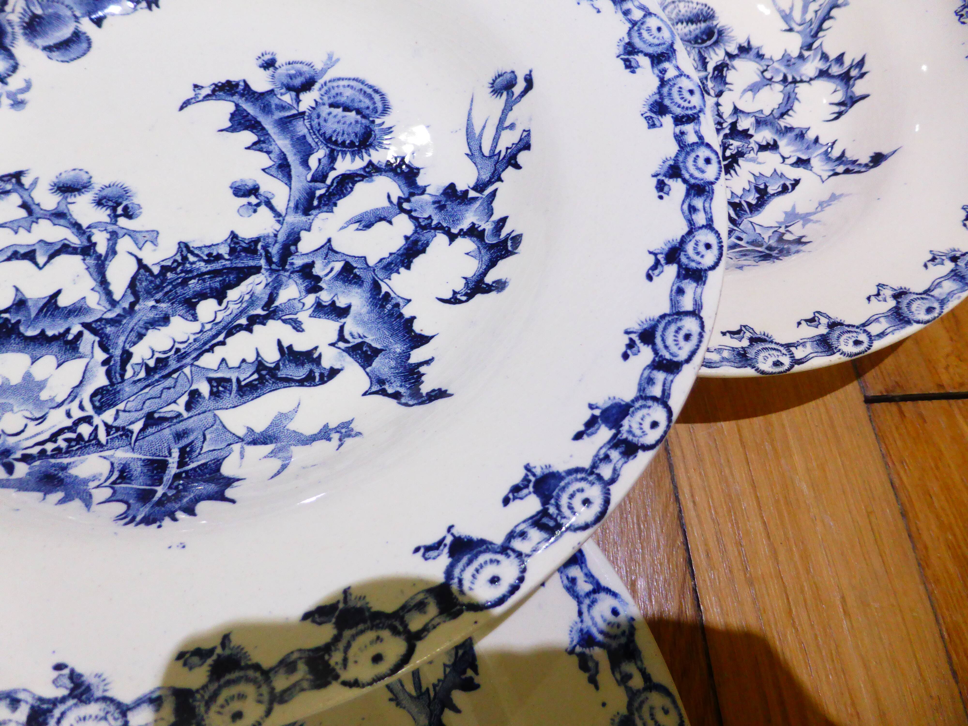 4 deep plates Gien Chardons (11)