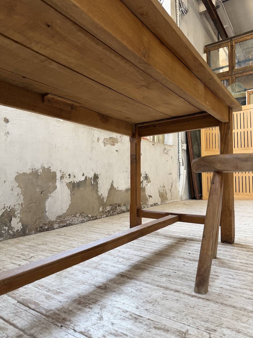 Table de ferme chêne doré 160cm