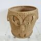 Corbeille de rangement en rotin tressé "hibou, chouette" 1970