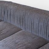 4-seater modular blue fabric sofa 1970s vintage modernism