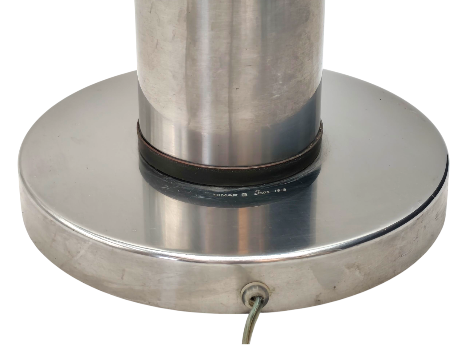 1970s simar stainless steel table lamp - industrial modernist design