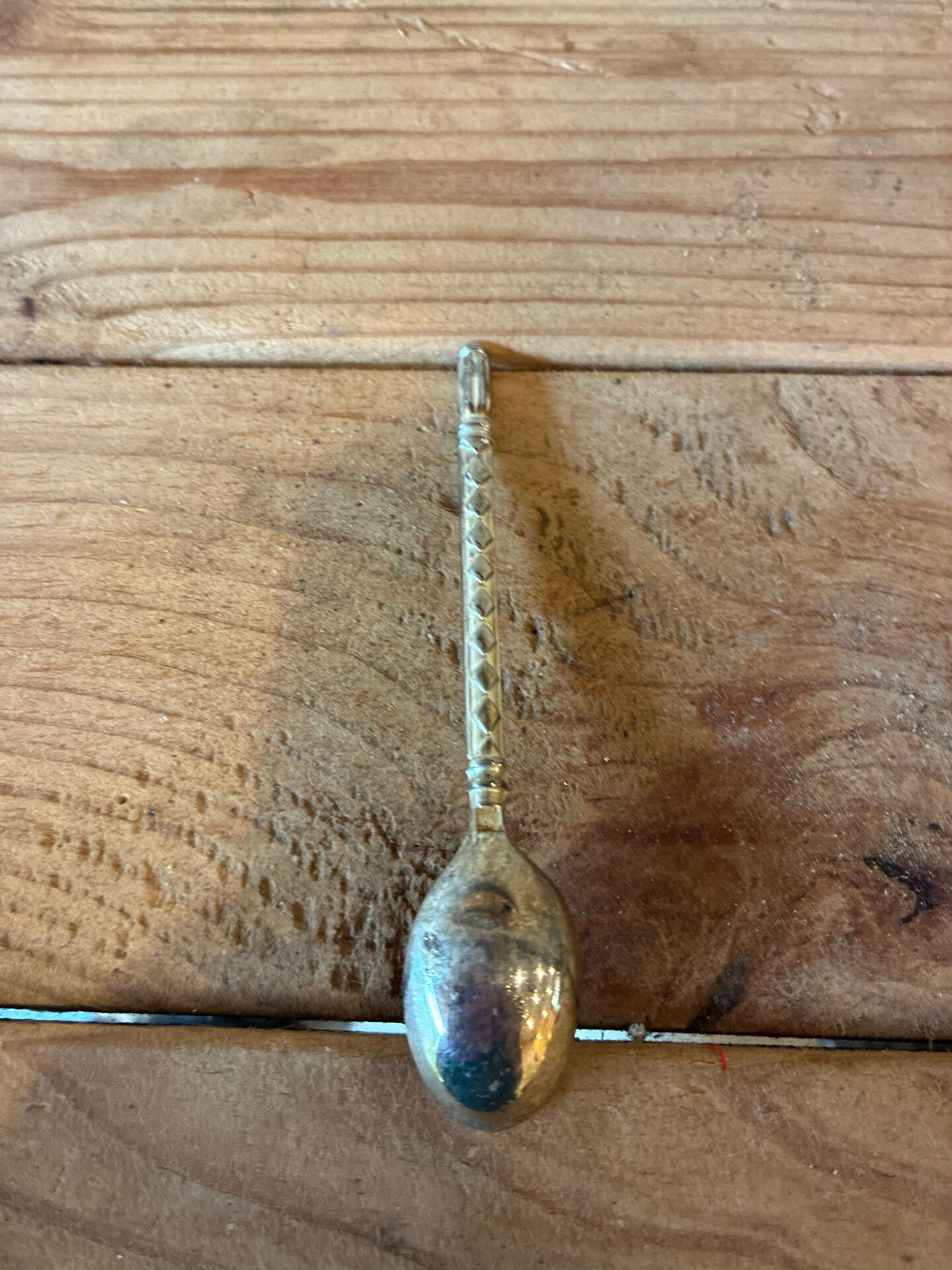 Set of 5 silver-plated moka/café spoons – Geometric pattern Ar