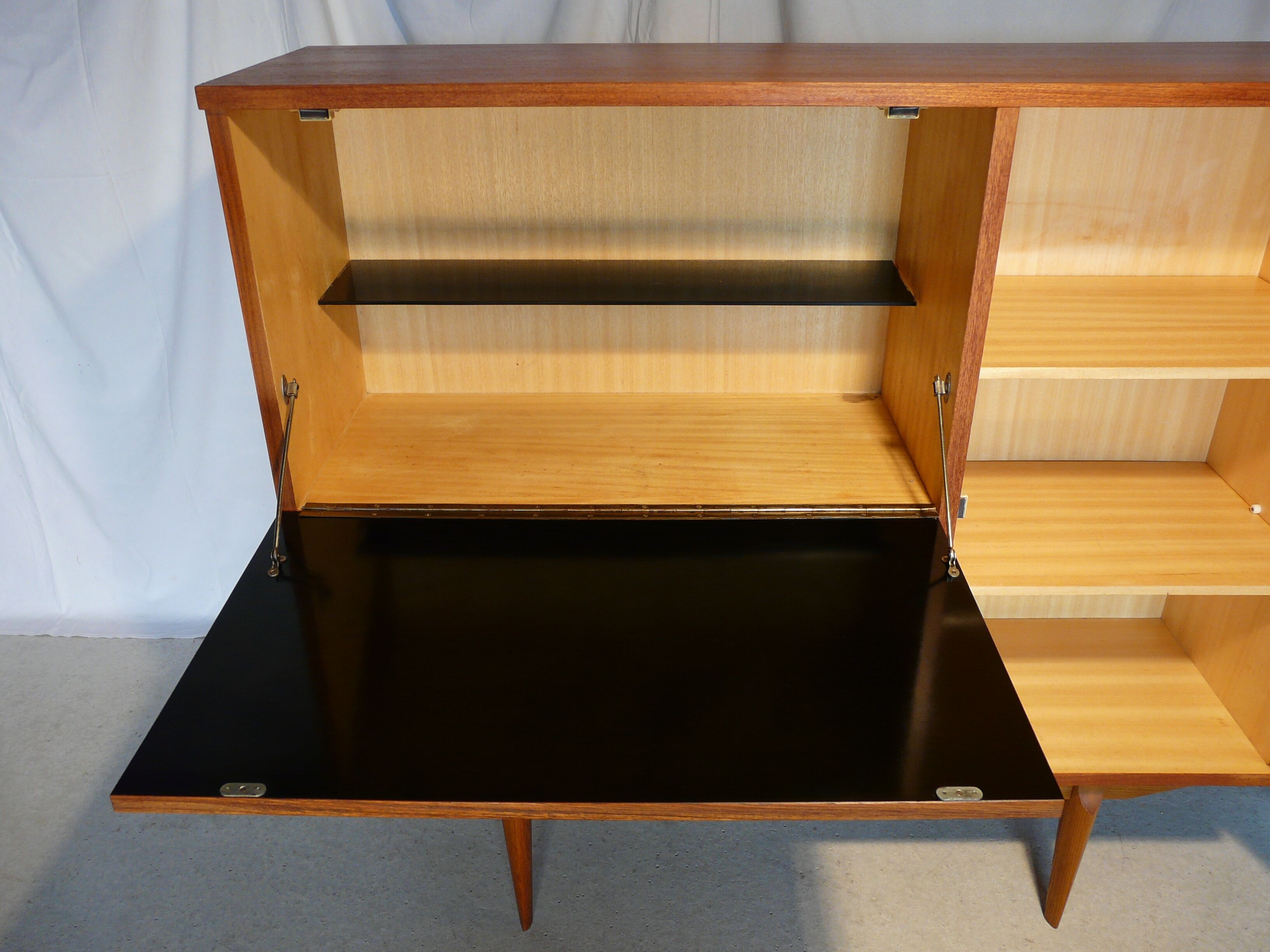 Scandinavian teak bar and dresser furniture