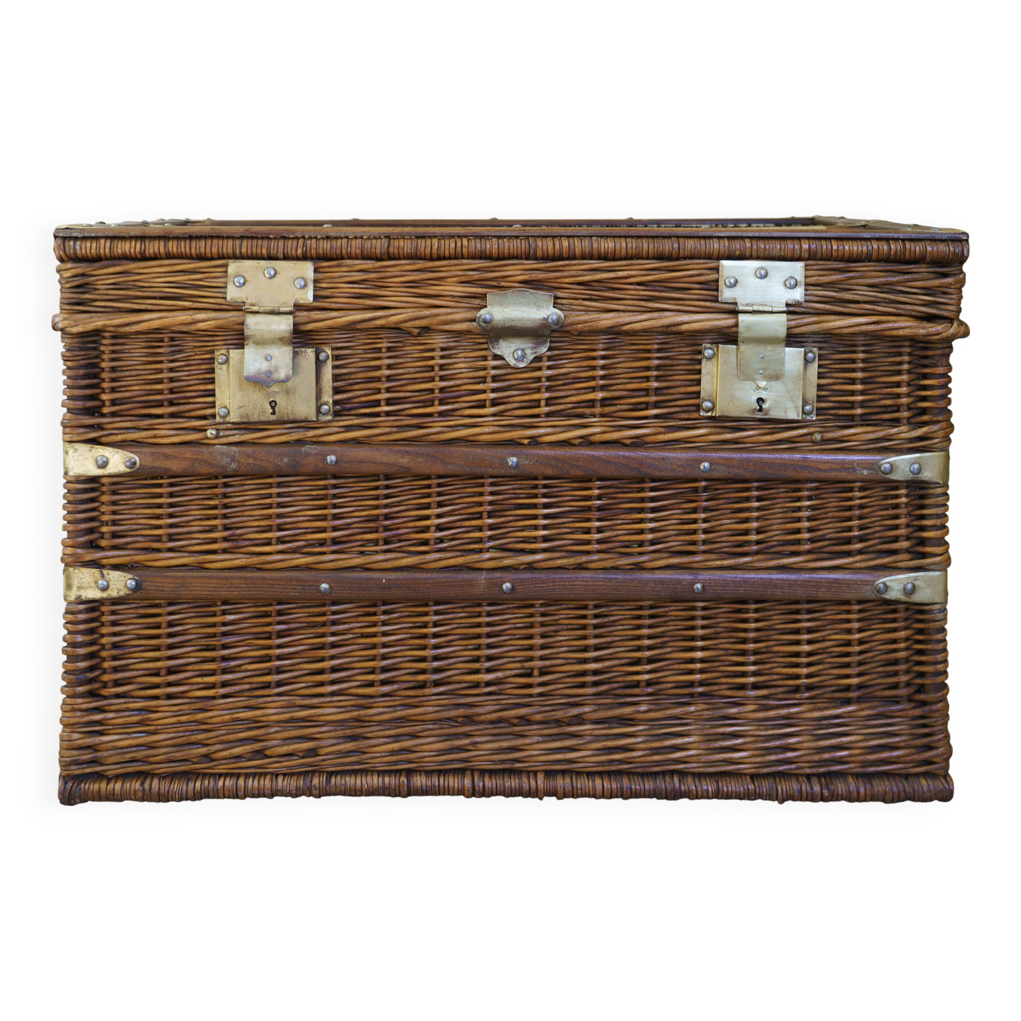 early 20th century wicker trunk