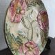 French majolica plate - slip - XIX th - Poppy décor