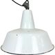 Industrial white enamel factory pendant lamp from zaos, 1960s