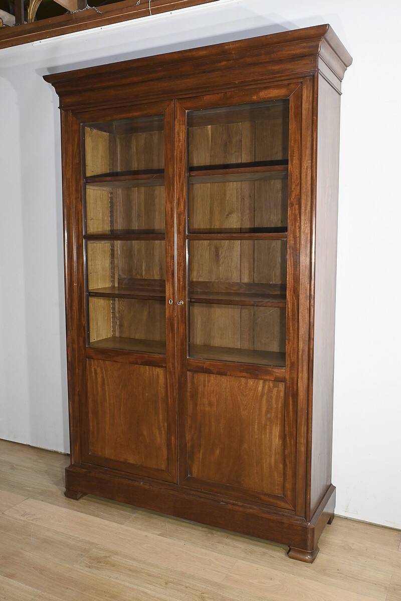 Mahogany Glass Bookcase, Restoration Period – Part 1 of the 19th Century