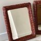 Paire de miroirs rotin osier vintage