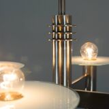 Machine Age Nickel-Plated 4-Flamming Chandelier, 1920s