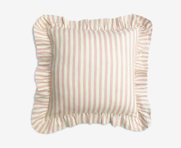 Housse de coussin blush candy stripe