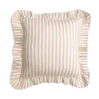 Blush candy stripe cushion cover