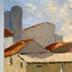 Old painting, barge at the dock, signed Maurice Pannetier, 70s/80s