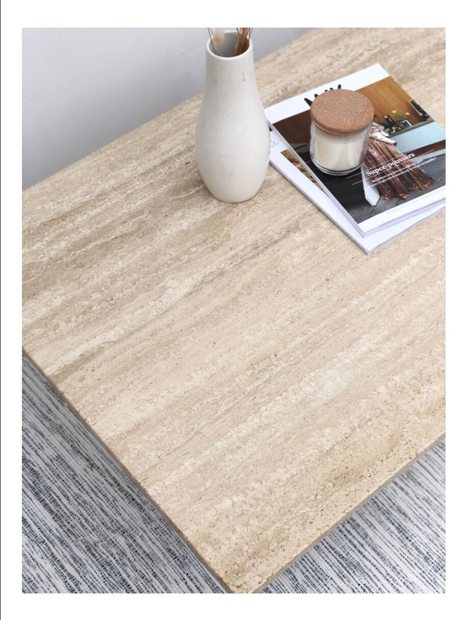 Travertine coffee table