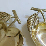 Pair of chrome metal apple cups