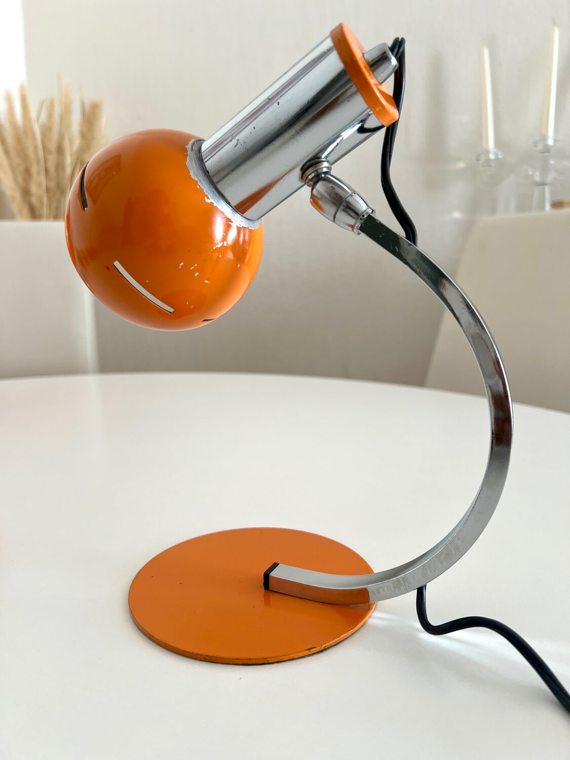 Targetti lamp vintage 1960s space age orange chrome