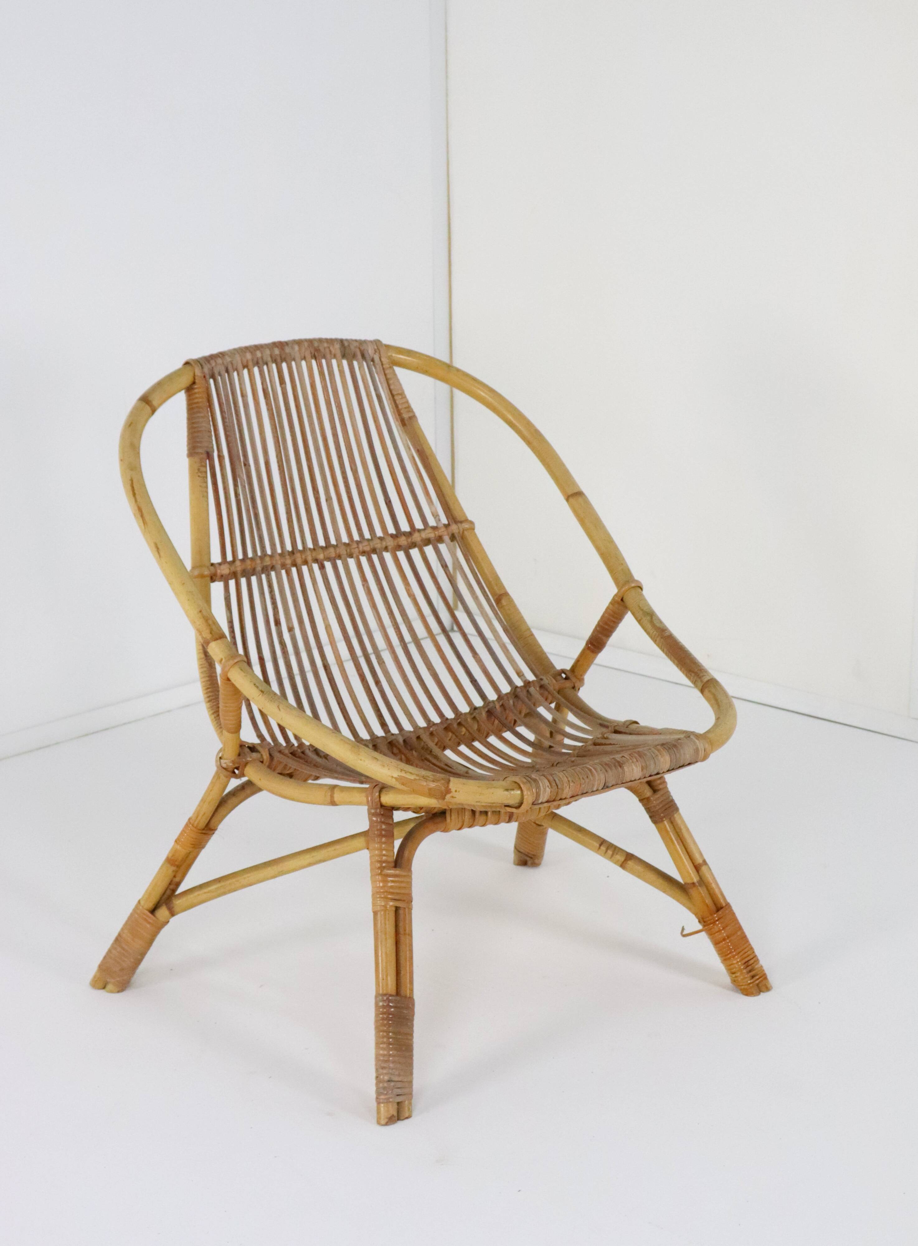 vintage jaren '60 - Rotan stoel 'Neerlon'