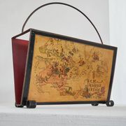 Jacques Liozu Magazine rack with silk screen printing 1950