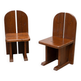 Set of two sculptural dining chairs
