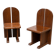 Ensemble de deux chaises de salle à manger sculpturales