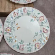 Set of 5 Churchill Briar Rose dinner plates – Vintage English earthenware
