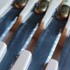 Vintage Box 6 Laguiole Table Knives Ivory Handles Gold Bolsters