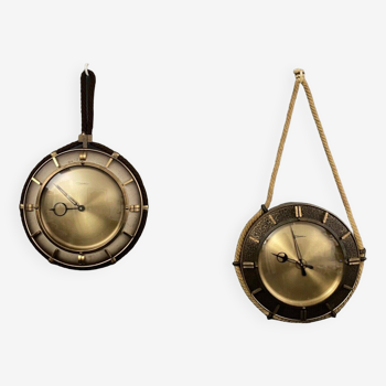 Pair of 1960 Diehl cordage wall clocks