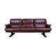 Mid Century Retro Swedish Burgundy Leather Arne Norell 3 Seat Sofa 70s