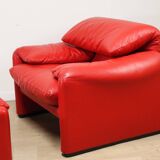 Maralunga armchair and ottoman by Vico Magistretti for Cassina