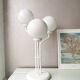 Vintage table lamp in white metal with 3 balls, 80s