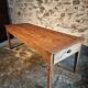 Antique French farmhouse dining table in oak and pine, circa 1900