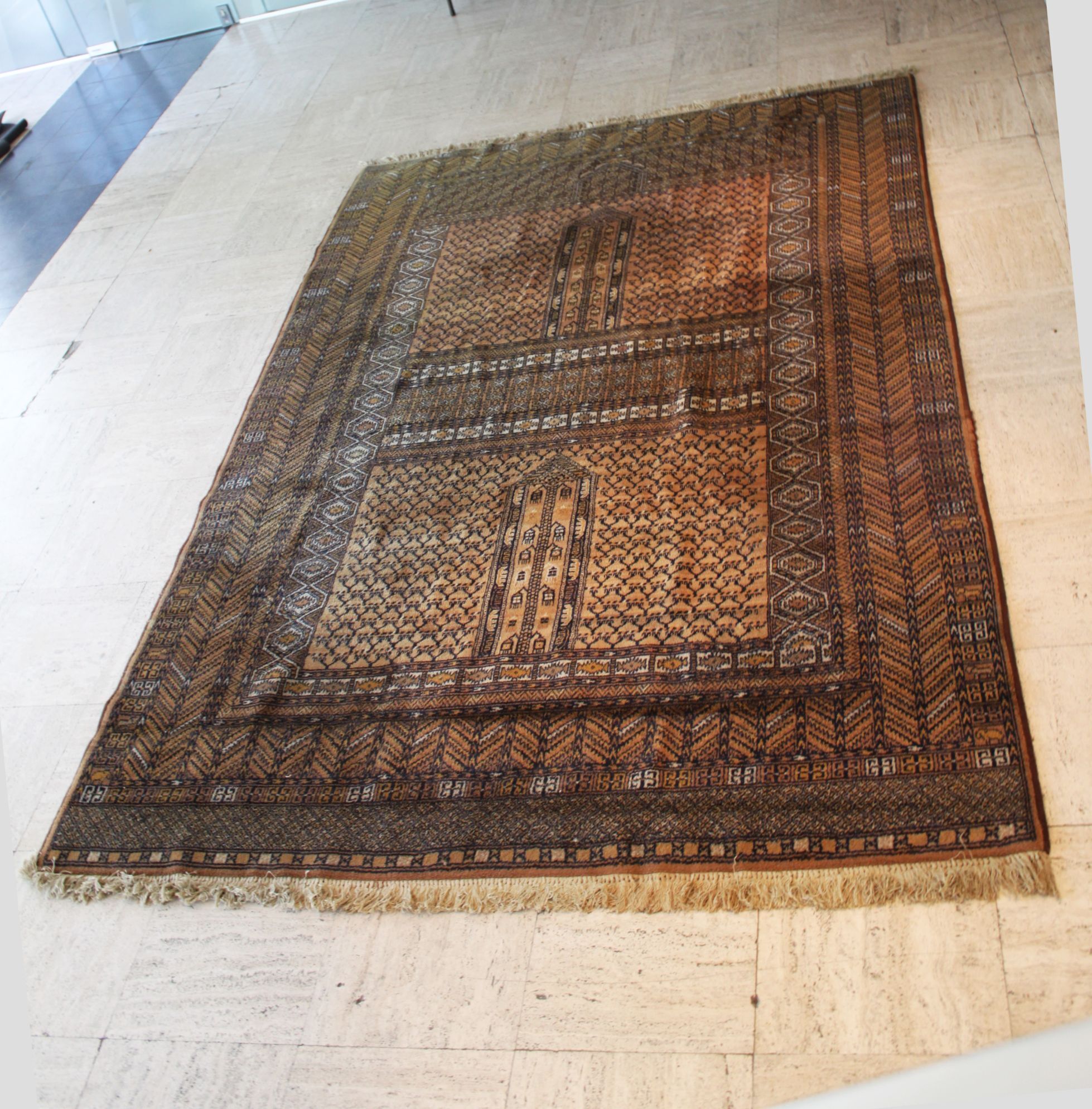 Turkmen carpet, virgin wool, 203x303.