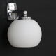 Pair of stainless steel and white glass wall sconces, seventies